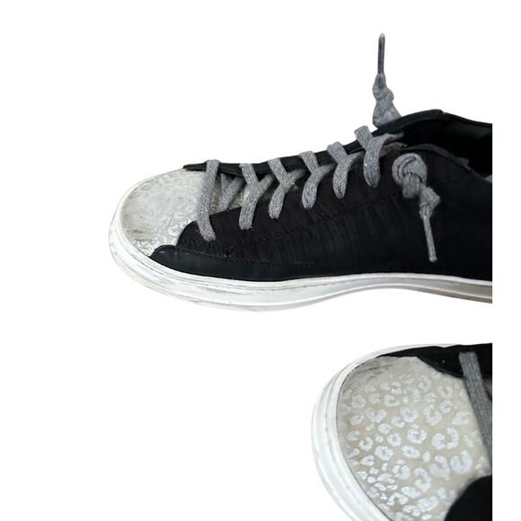 P448 Low Top Zebra and Leopard Print Lace Up Distressed Sneaker I 38140 - Picture 4 of 8